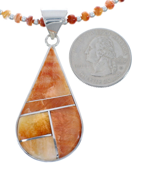 Navajo Oyster Shell Genuine Sterling Silver Bead Necklace Set JX125539